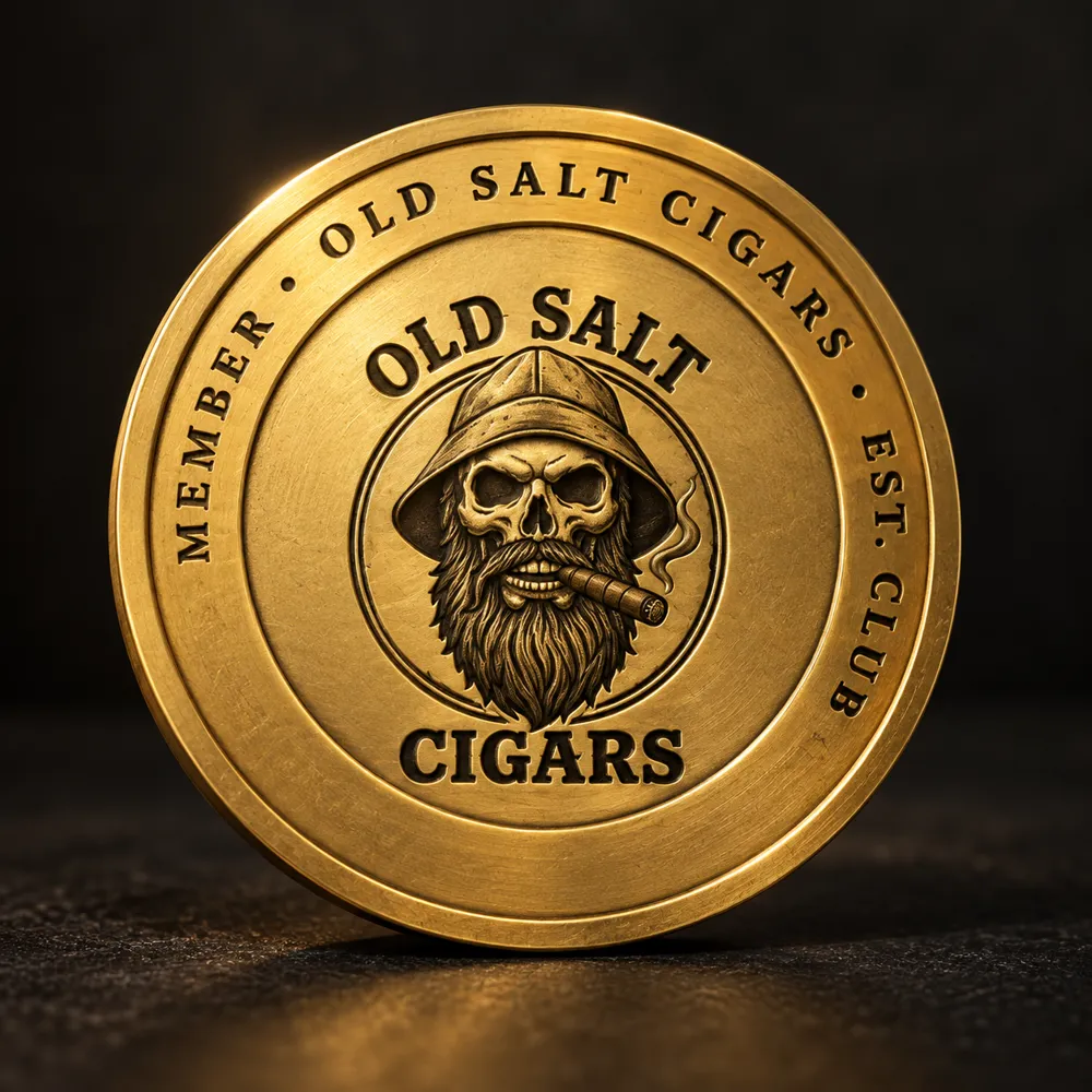 Old Salt Cigars: Brass member medallion